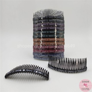 Sỉ 12 cây lược cài tóc 24 răng in chữ trắng - Hình thật 100%