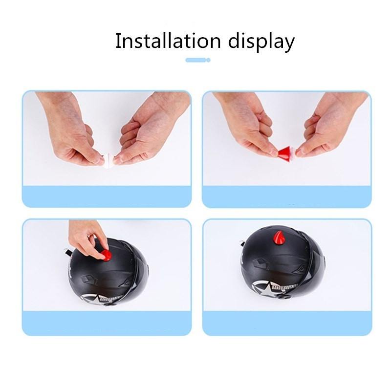 1 Miếng Dán Trang Trí Nón Bảo Hiểm Hình Sừng Quỷ Bằng Silicone Nhiều Màu