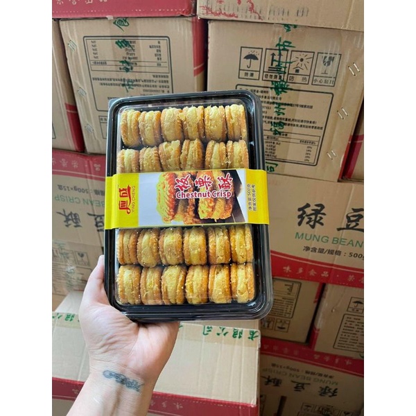 (HỘP 500GR)BÁNH HẠT DẺ MẬT ONG NHÂN ĐẬU XANH