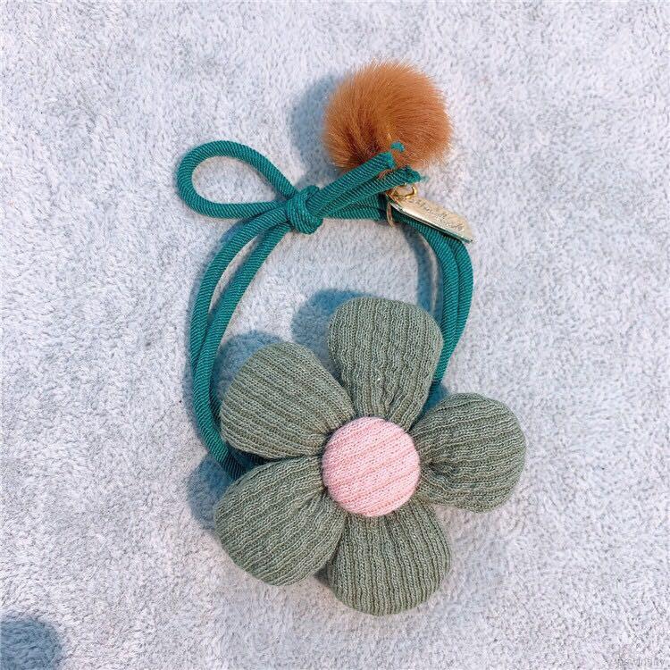 Set 2 Dây Buộc Tóc Gắn Quả Cầu Lông Xù Xinh Xắn Dành Cho Nữ