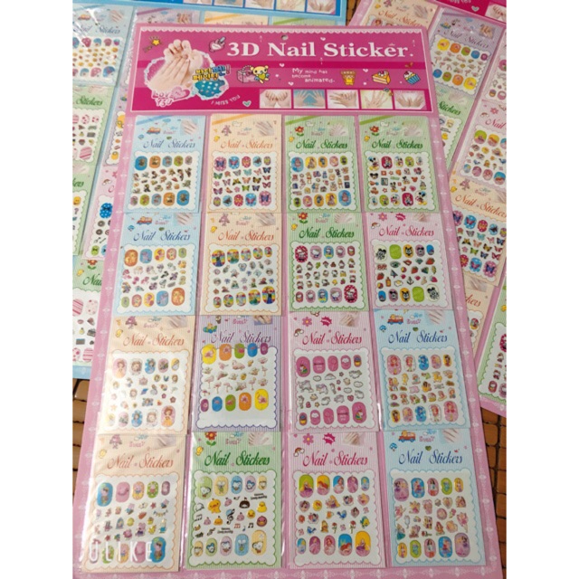 Sỉ 16 Sticker nail móng tay 35k - 1 vỉ