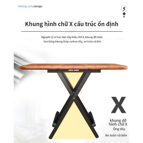 Bàn ăn gấp di động X Expansion Table - Home and Garden