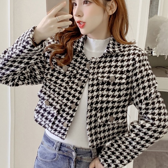 【ZHELIHANGFEI】Áo Khoác Cardigan Dệt Kim Tay Dài Cổ Bẻ Lưng Cao Thời Trang Cho Nữ