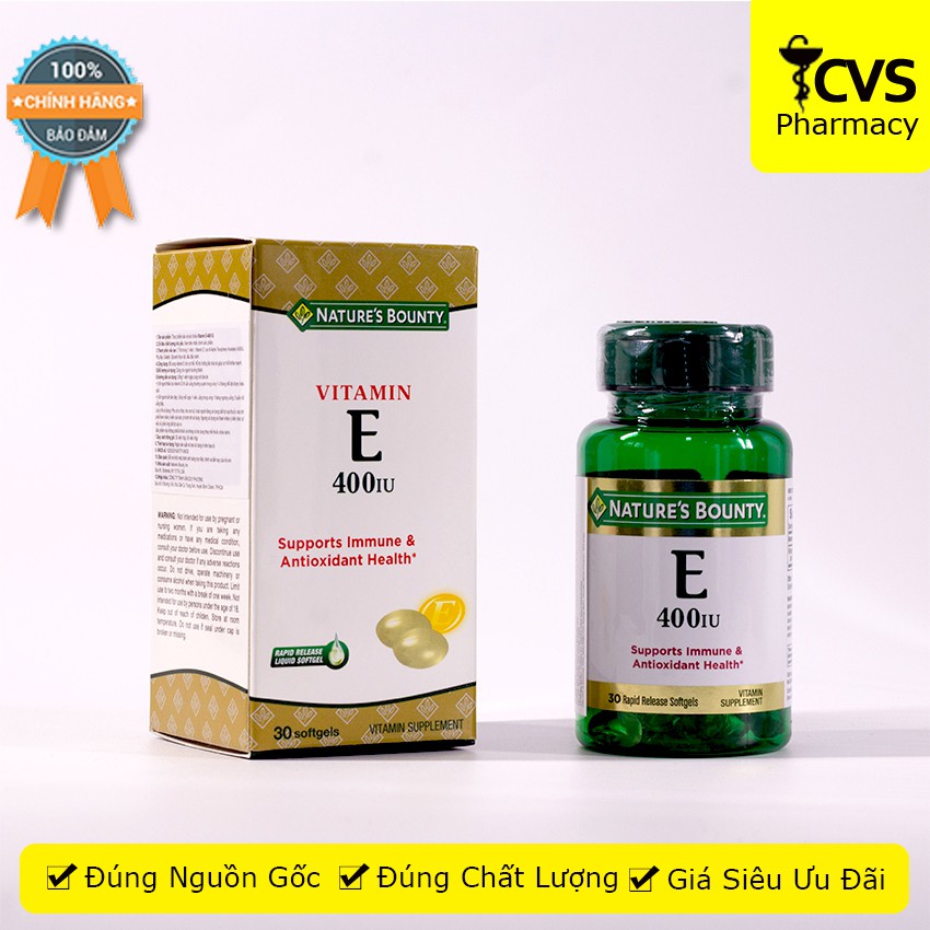 Viên uống Vitamin E 400 IU Nature's Bounty (30 viên)