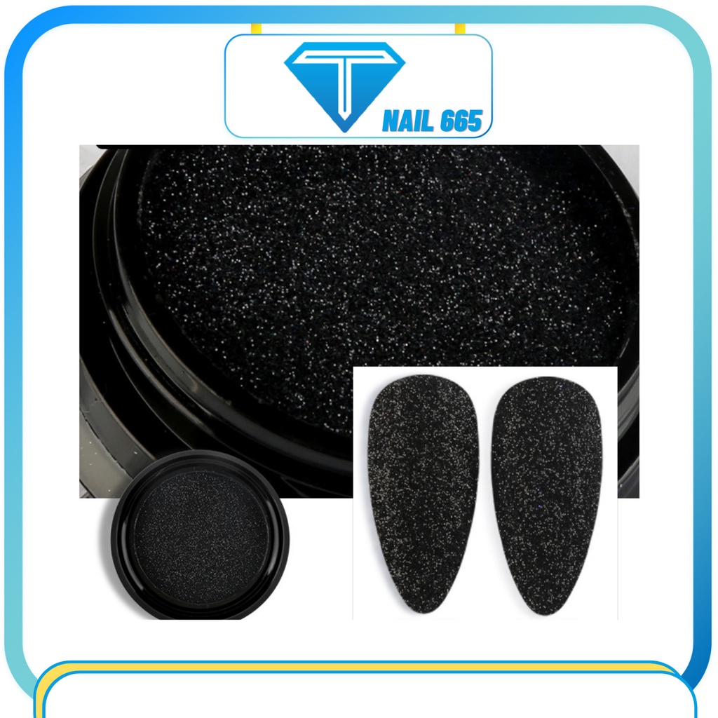 Nhũ rắc móng nail , nhũ rắc nail kim cương mịn đen trắng