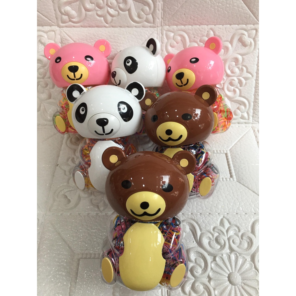 Hộp thun cột tóc hình thú siêu đáng yêu cho bé