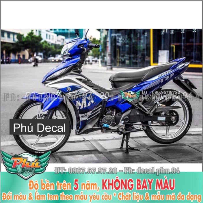 Tem rời Exciter 135 xanh bạc (X) -1