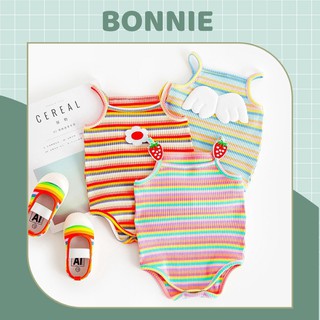 Bộ Body Cho Bé Gái, Set 2 Dây Kẻ Ngang Cho Bé 0 - 18 Tháng Tuổi