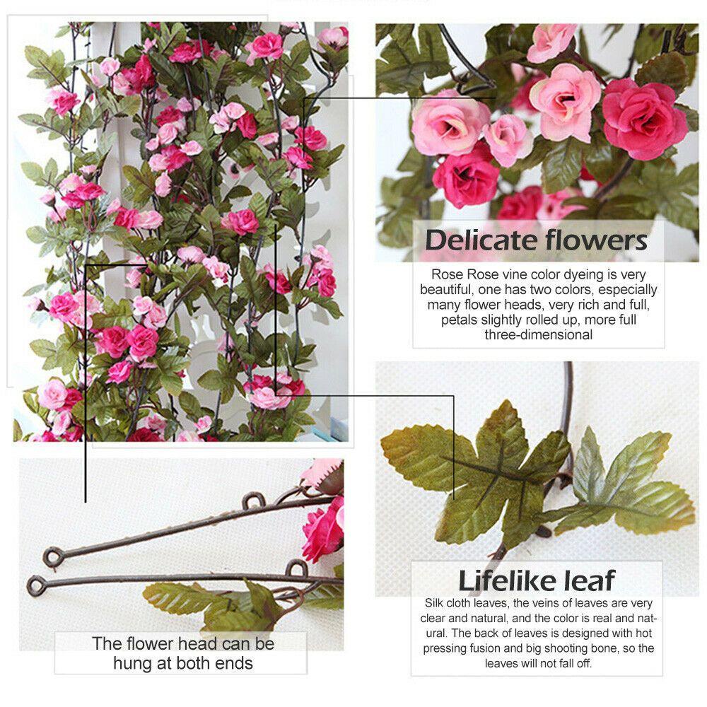 Dây Hoa Hồng Giả Trang Trí Đám Cưới Dài 2.3M