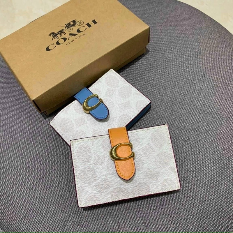 SALE - Ví mini C.@.a.chi khoá chữ C màu cam-hơi loang nhẹ