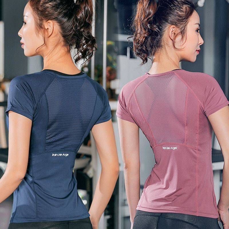 Quần Áo Tập Thể Dục Quần Áo tập Yoga chạy bộ quần áo thể dục áo phông nữ dài tay sexy bó sát Yoga Áo phông ngắn tay thể thao thoáng khí nhanh khô mùa hè