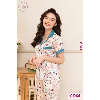 BỘ NGỦ LỤA CỘC TAY QUẦN DÀI - CD64 - LỒNG CHIM