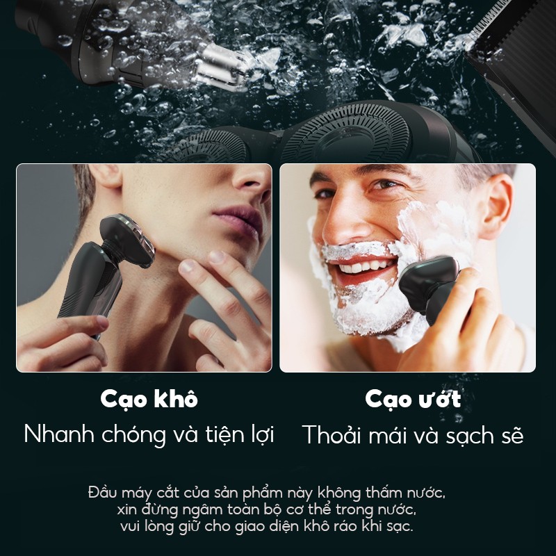 (Hàng Mới Về) Máy Cạo Râu Đa Năng Kensen Chống Thấm Nước Ipx6 4 Trong 1 Cho Nam