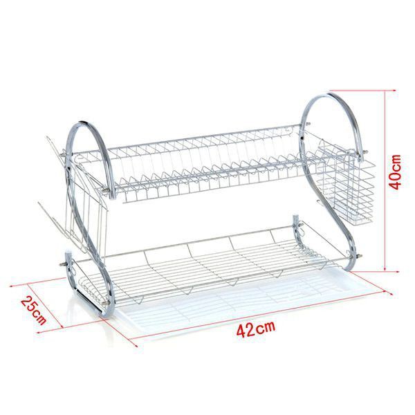 [5🌟][FREESHIP-150K] KỆ ÚP CHÉN DĨA INOX 2 TẦNG ĐA NĂNG (42*25*38CM) [SALE]