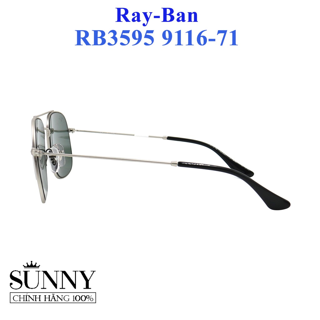 RB3595 9116-71 - kính mát Rayban chính hãng, bảo hành toàn quốc, có kèm tem chống hàng giả của bộ công an