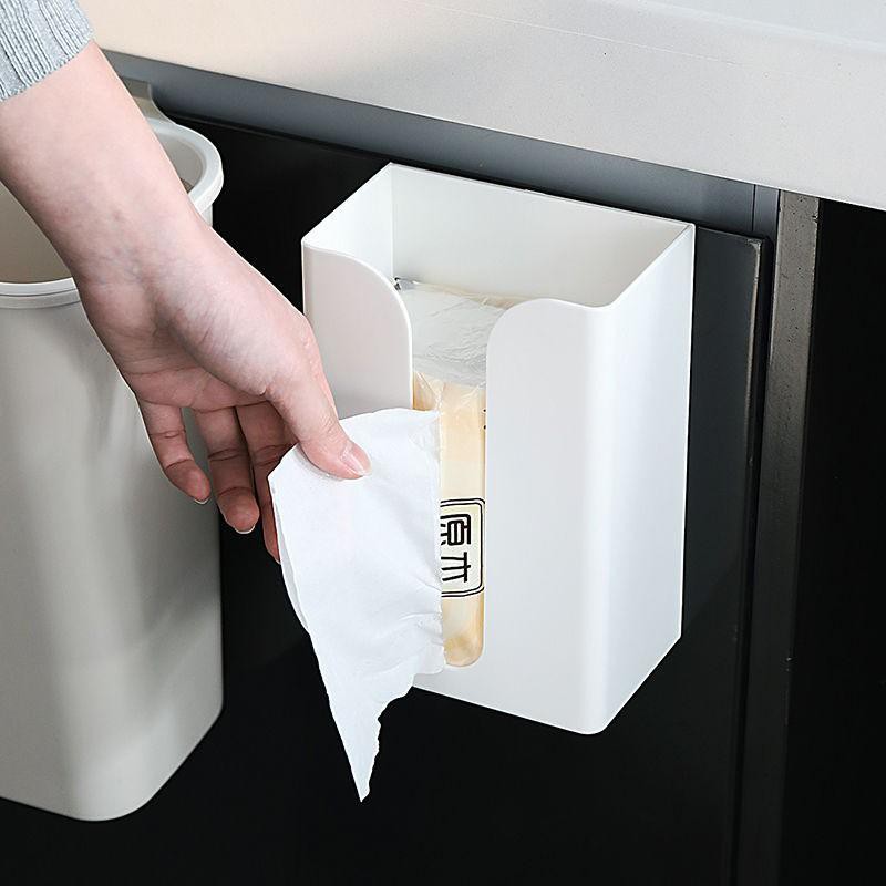 Hộp nhựa dán tường đa năng đựng khăn giấy rút đồ dùng