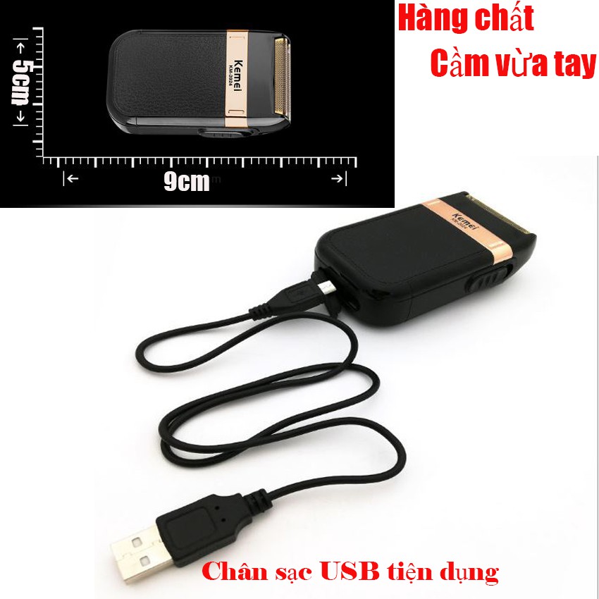Máy cạo râu Kemei 2024 Thiết kế đẹp, sang trọng chuyên dùng cạo râu, cạo trắng tóc rất tốt