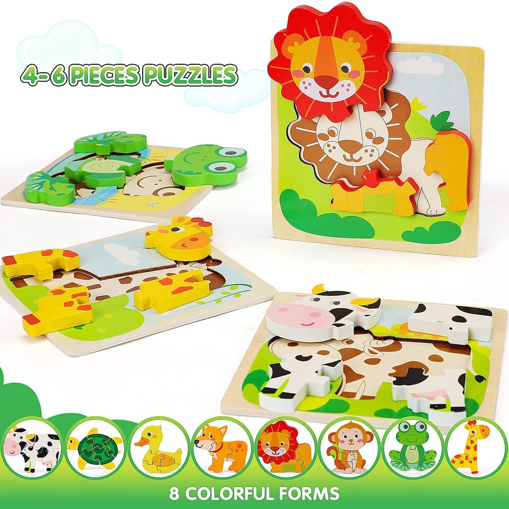 Đồ chơi Montessori cho trẻ - Đồ chơi giáo dục xếp hình bằng gỗ cho trẻ 1 2 3 4 tuổi