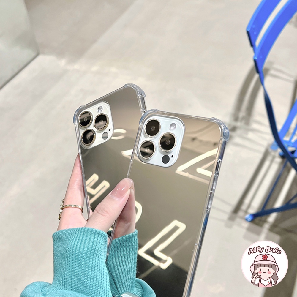 Ốp Điện Thoại TPU Dẻo Trong Suốt Có Gương Trang Điểm Sang Trọng Thời Trang Cho IP 13 12 11 Pro Max XR 8 7 Plus