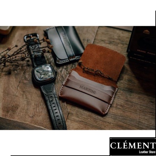 Ví namecard nữ cao cấp, bóp ví da bò thật Clément – CM012 - BH 12 tháng