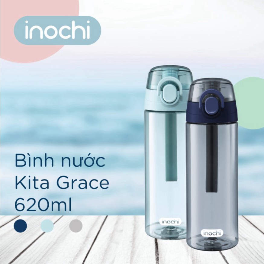 [ 620ml ] Bình nước thể thao sport tập gym nhựa Kita Grace chất liệu nhựa nguyên sinh kháng khuẩn Ag+ 620ml BI