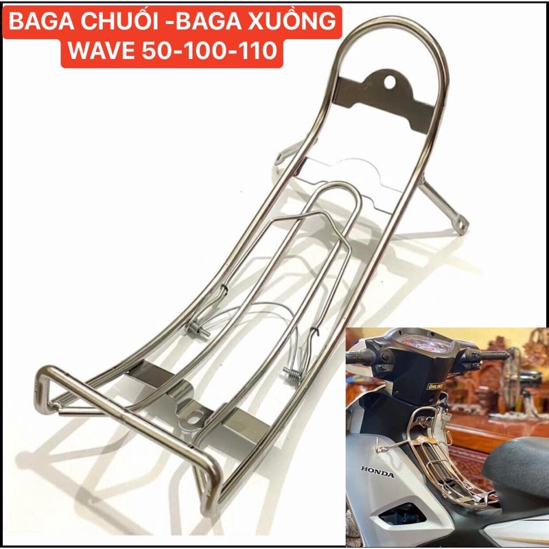 Baga xuồng- Lượn chuối inox, Lắp cho wave110, wave100, wave50