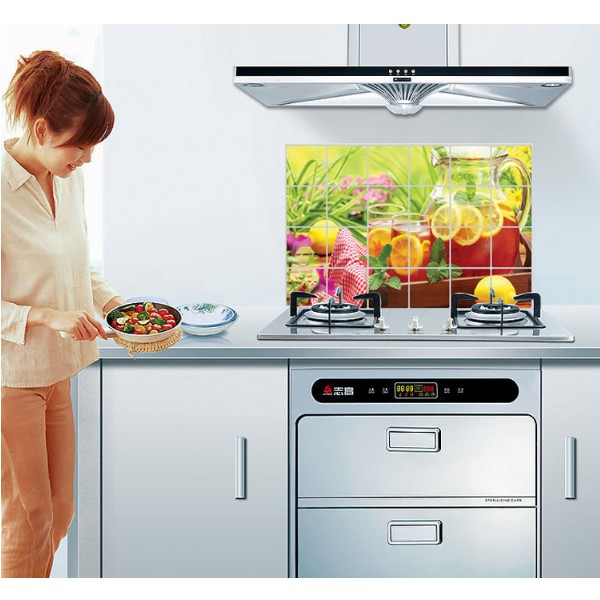 Decal dán bếp tráng nhôm cách nhiệt size lớn - Nước Ép Cam