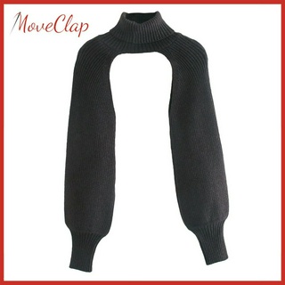 Áo dệt kim cách điệu tay dài cổ lọ thiết kế thời trang dành cho nữ