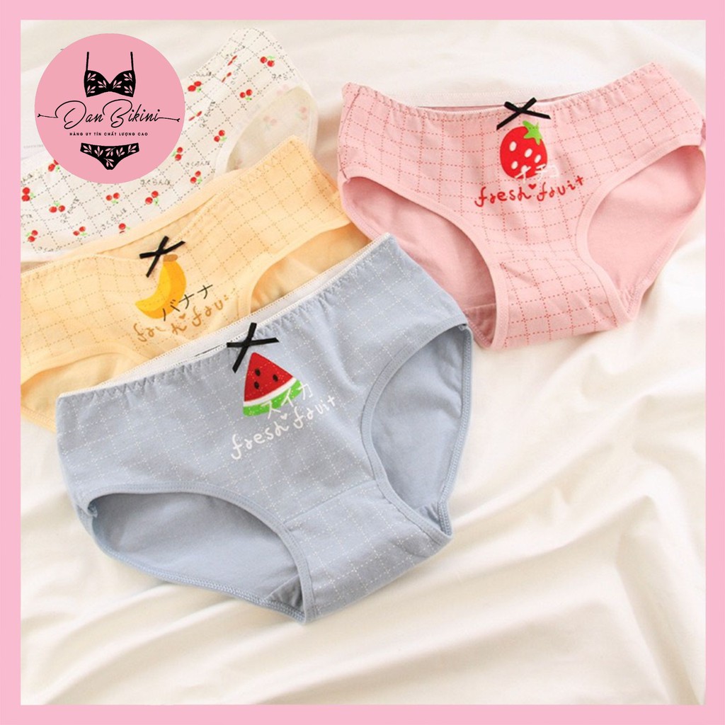 Quần Lót Nữ Cotton 100% kháng khuẩn thiết kế hoa quả tôn dáng sexy mã 030