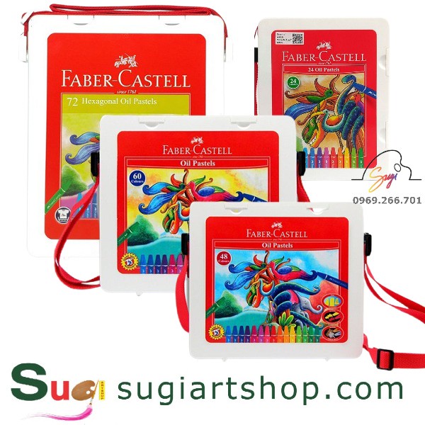Sáp dầu Faber Castell/ Oil Pastel Faber Castell hộp nhựa 24/48/60/72 màu [ Sugi art shop]