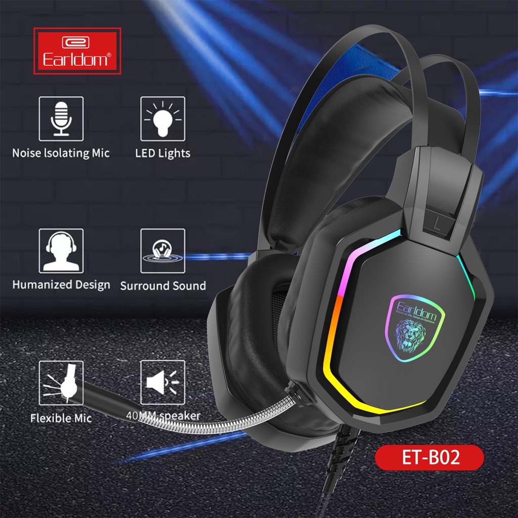 Tai Nghe Gaming Earldom ET-B02 Âm Thanh 7.1 USB LED - Hàng Chính Hãng