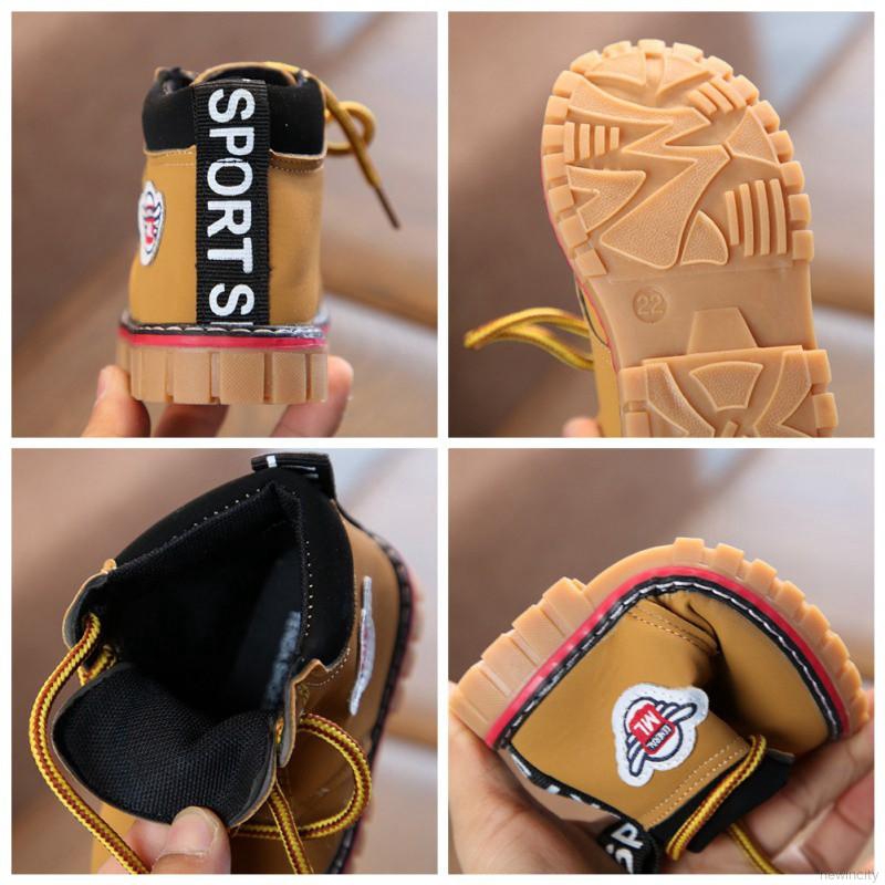 Giày bốt da phong cách Hàn Quốc cho bé