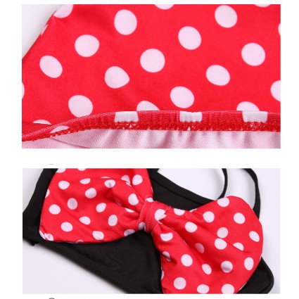 Bikini bé gái Mickey chấm bi (2-3 tuổi) kèm mũ