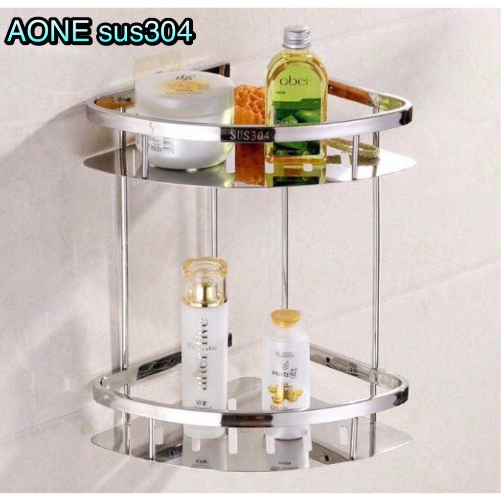 kệ góc 2 tầng inox 304-(Mã:KG-03)