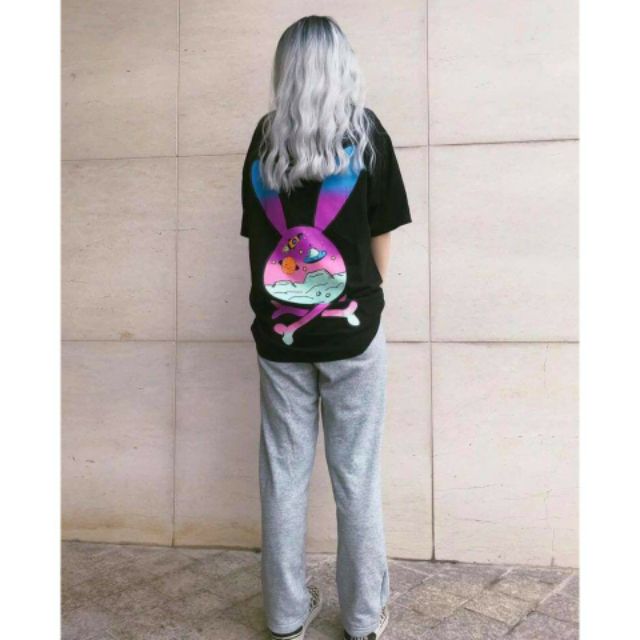 [Hình thật] áo thun tay lỡ THỎ xương Unisex