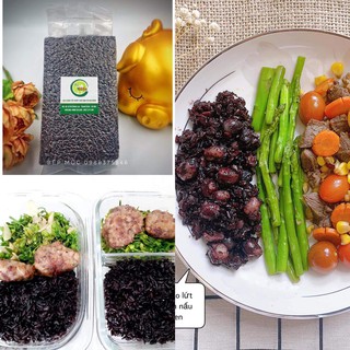 Gạo lứt đen điện biên siêu dẻo siêu ngon gói 1kg hút chân không thích hợp eat clean ăn kiêng giảm cân.