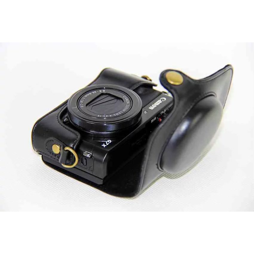 Bao Da PU Đựng Máy Ảnh Kỹ Thuật Số Kèm Dây Đeo Cho Canon G7X Mark II G7XII G7X2