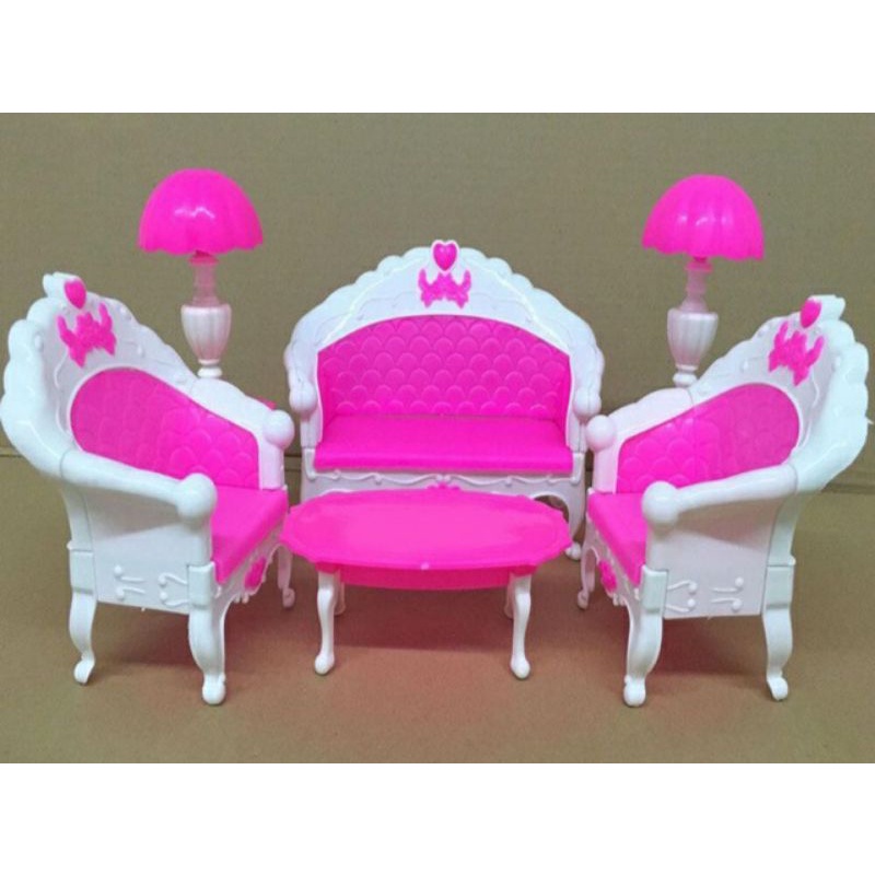 Phụ kiện búp bê bộ sofa cao cấp trang trí nhà búp bê barbie ANDATOY AD907
