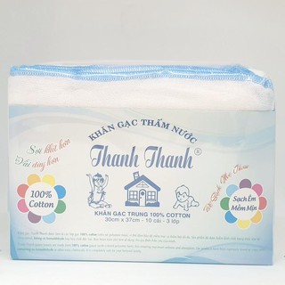 Khăn gạc thanh thanh trung 10 cái 3 lớp 30x37cm 100% cotton