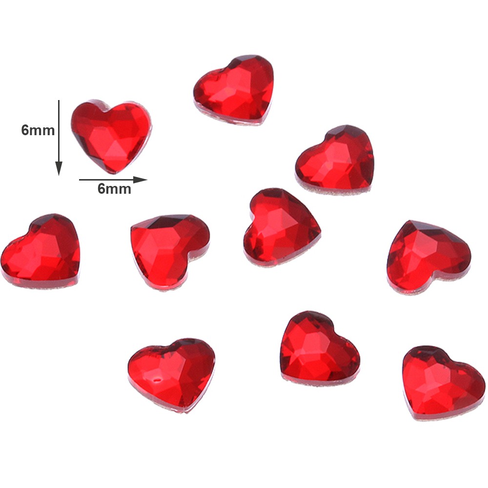 Hộp đá pha lê đính trang trí móng nghệ thuật hình trái tim