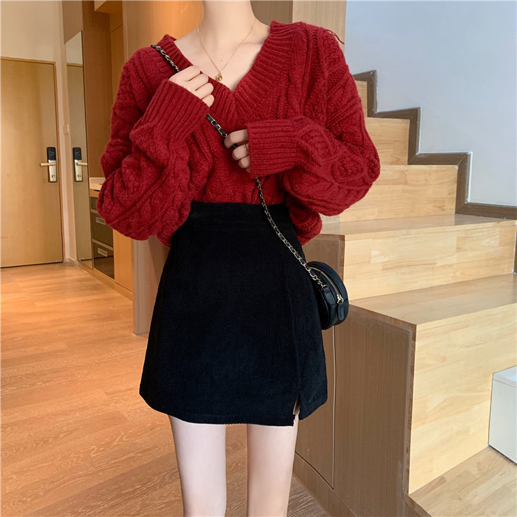 Chân Váy Chữ A Lưng Cao Xẻ Tà Thời Trang Dành Cho Nữ