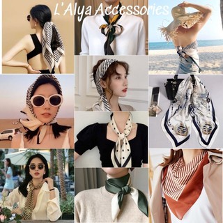 Khăn Lụa Vuông 70x70 Khăn Turban Banada Làm Áo Yếm Quàng Cổ Đội Đầu Phong Cách Hàn Quốc KLV001 L'Alya Accessories