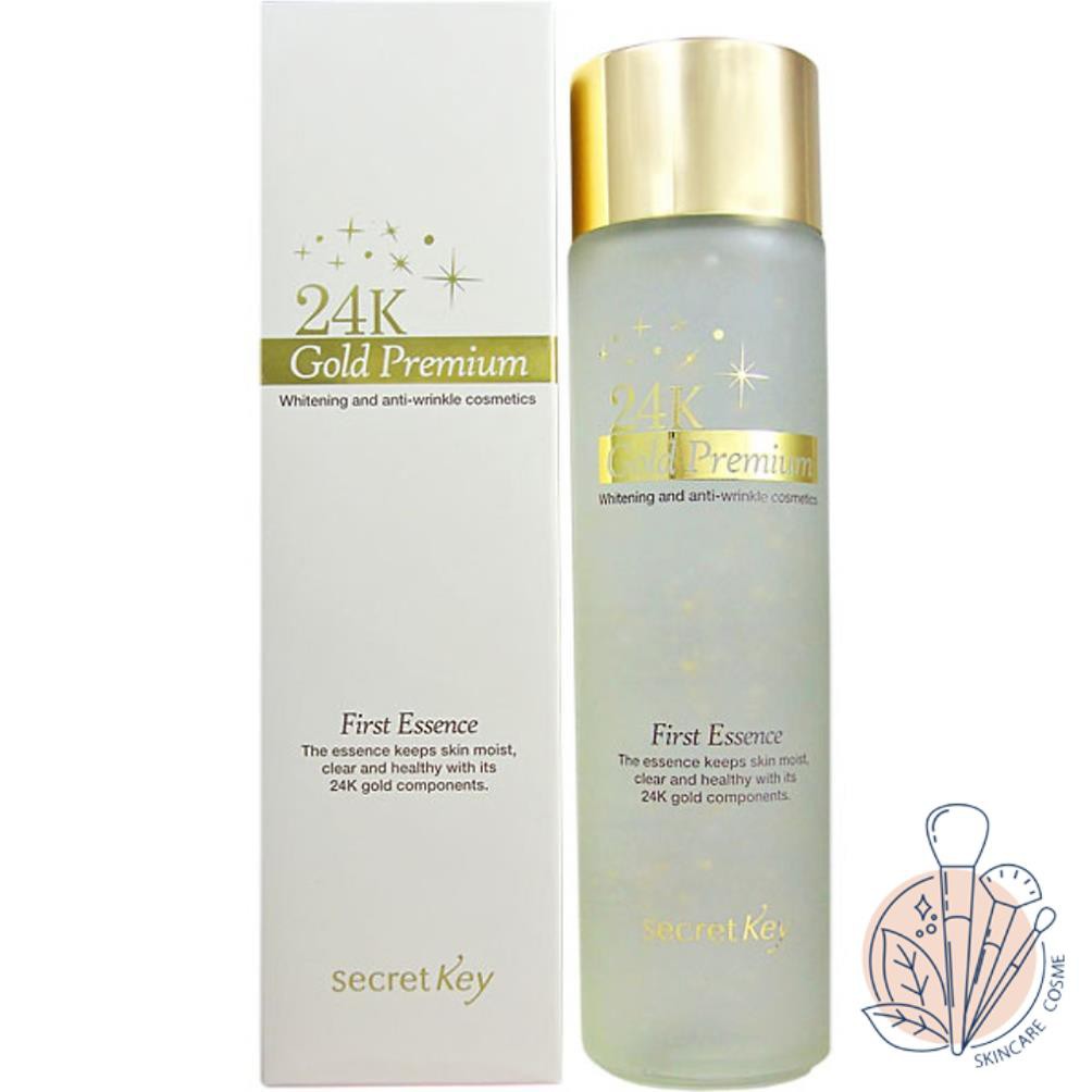 Tinh chất phục hồi dưỡng trắng da làm mờ vết thâm Secret Key 24K Gold Premium First Essence 150ml (vàng)