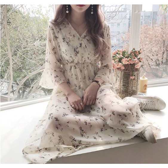 (ORDER-có sẵn đen S) Đầm vôn tiểu thư dài kem thắt nơ | BigBuy360 - bigbuy360.vn