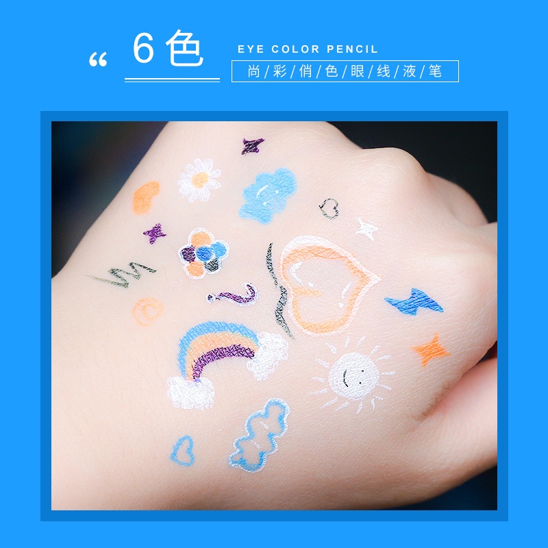@ Phvn Bút Kẻ Mắt Dạng Lỏng Màu Sắc Mịn Màng Không Dễ Phai Màu Trắng / Hồng / Xanh Dương / Tím / Đỏ Dành Cho Bạn Nữ