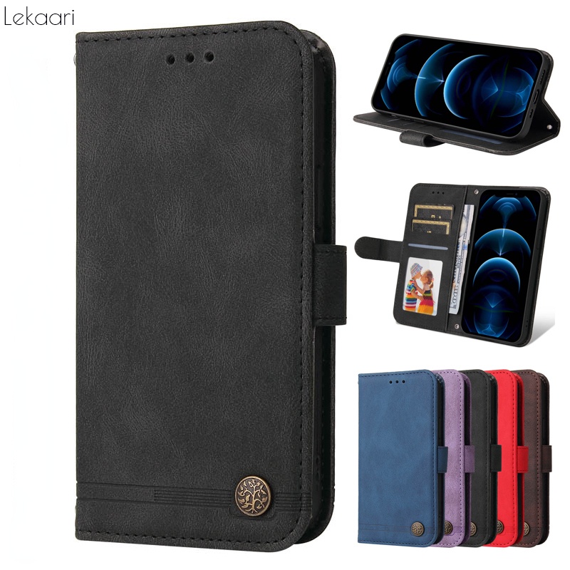 Lật Bao Da Điện Thoại Dạng Ví Nắp Gập Từ Tính Phong Cách Vintage Cho iPhone 14 13 Pro Plus Max Mini Ốp