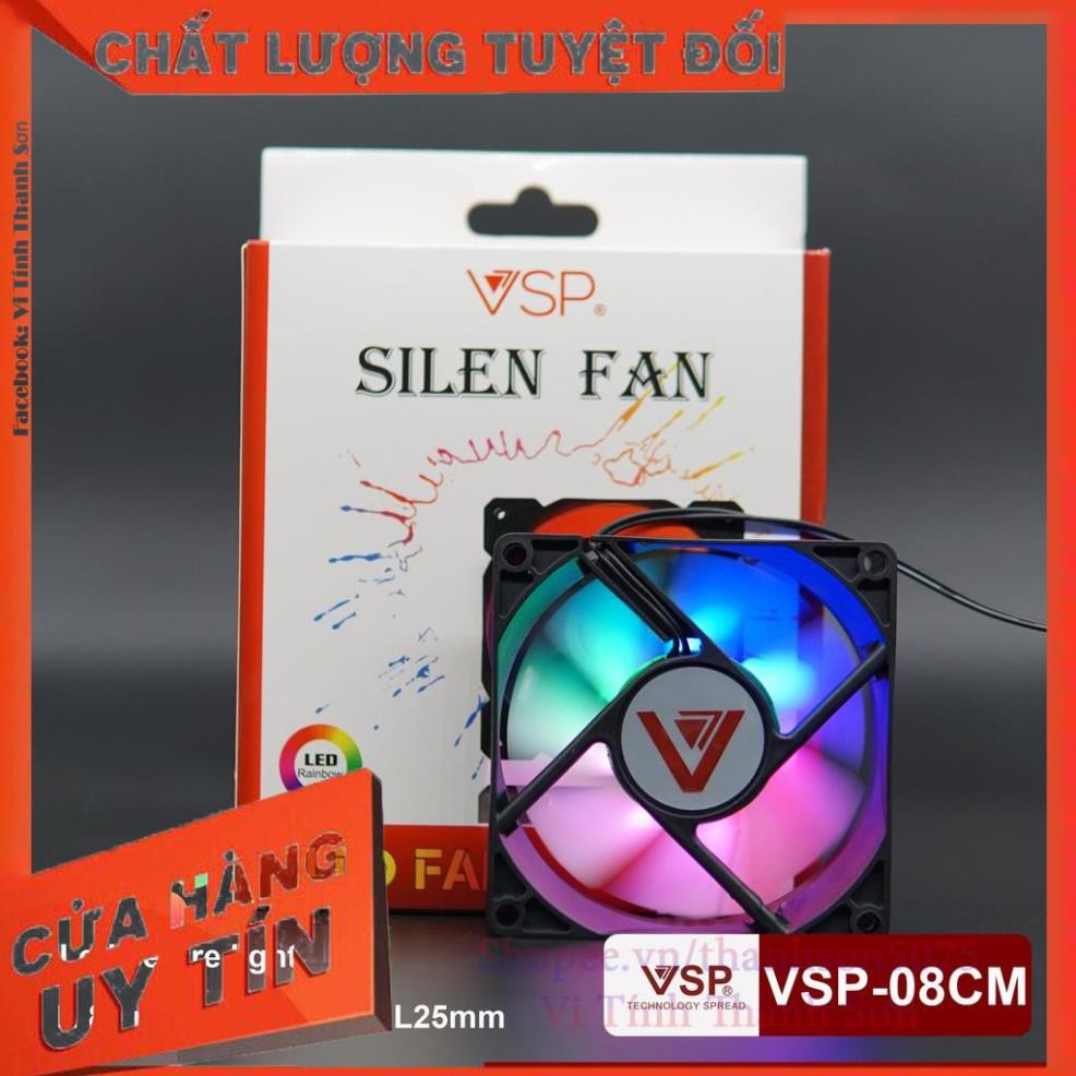 [Mã TH10KD20  hoàn đến10K xu] Fan Case V-08CM LED (8cm) - Vi Tính Thanh Sơn