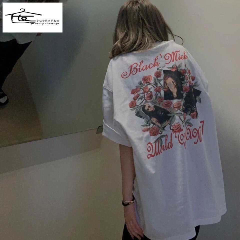 Áo Thun Trắng Tay Ngắn Dáng Rộng Thời Trang Mùa Hè Dành Cho Nữ