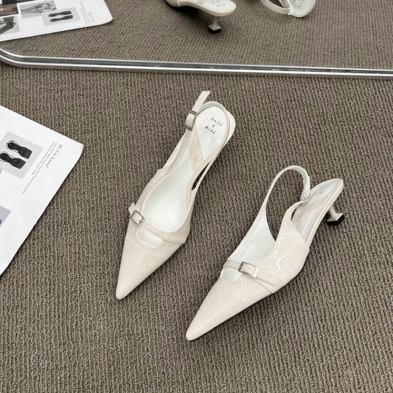 Giày hở gót da siêu mềm gót 4p đai khoá thiết kế công sở nhẹ nhàng vẫn sang trọng