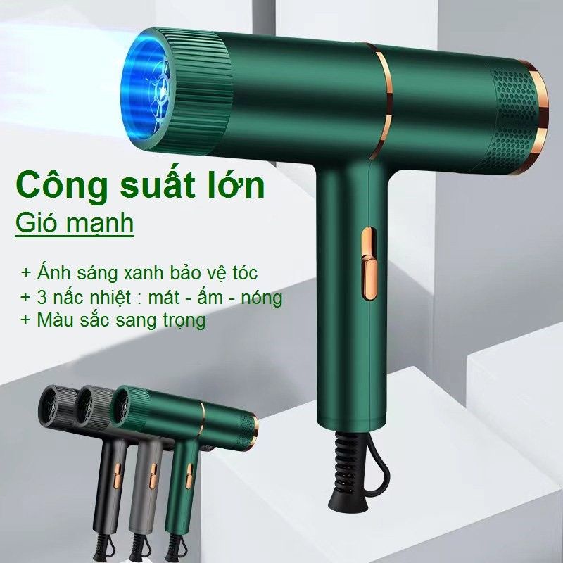 Máy sấy tóc công suất lớn 2 chiều deliya mẫu mới năm 2021, ánh sáng xanh bảo vệ tóc, bảo hành 12 tháng